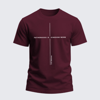 Heavyweight Cotton Tee - Fatherhood is Kingdom Work