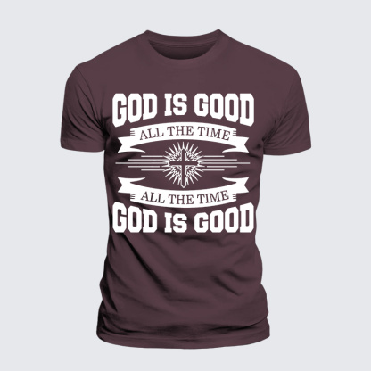 God Is Good All The Time Jesus God Christian Premium Mercerized Cotton Tee
