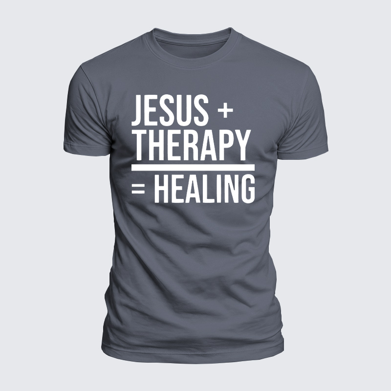 Jesus Therapy Healing Jesus God Christian  – Luxe Mercerized Interlock Cotton Tee