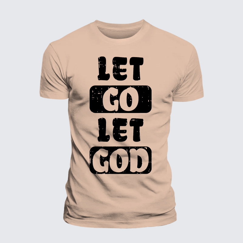 Let Go Let God Jesus God Christian Premium Mercerized Cotton Tee
