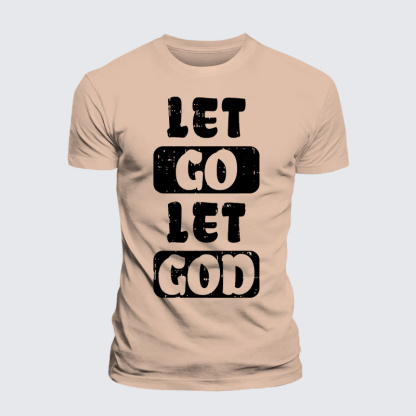 Let Go Let God Jesus God Christian Premium Mercerized Cotton Tee