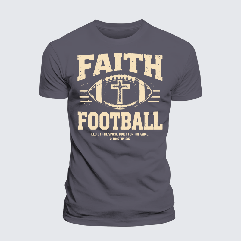 FAITH & FOOTBALL Jesus God Christian Premium Mercerized Cotton Tee