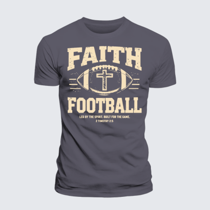 FAITH & FOOTBALL Jesus God Christian Premium Mercerized Cotton Tee