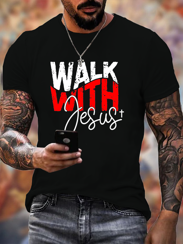 Man Of God Husband Dad Jesus God Christian Cotton T-Shirt
