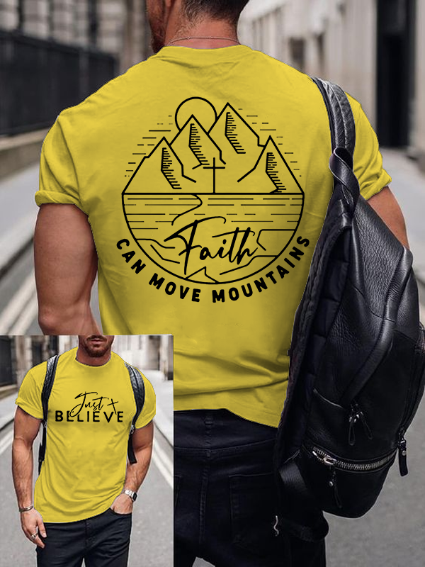 Can Move Mountains Jesus God Christian Cotton T-Shirt