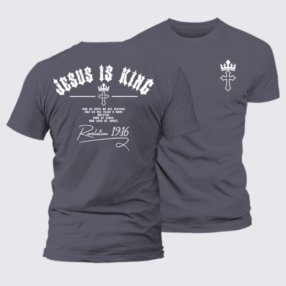 Jesus Is King Jesus God Christian Premium Mercerized Cotton Tee