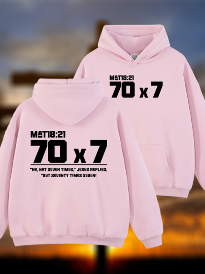 Matthew 18:21 Jesus God Christian Plush Fleece-Lined Hoodie
