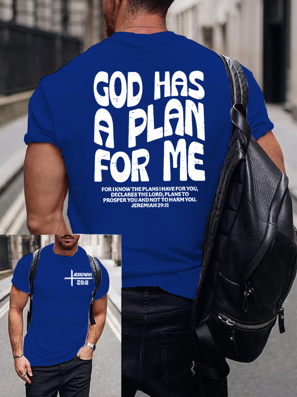 God Has A Plan Jesus God Christian Cotton T-Shirt