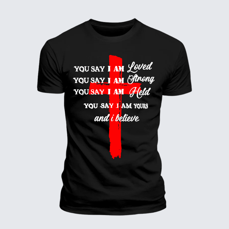Man Of God Husband Dad Jesus God Christian Cotton T-Shirt