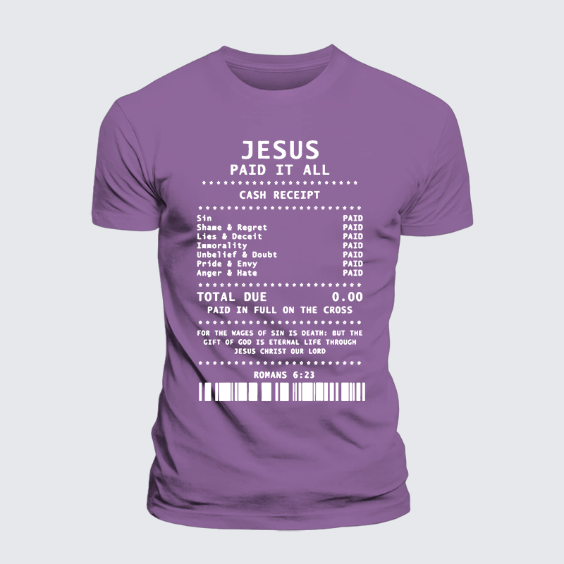Jesus Paid It All Jesus God Christian Premium Mercerized Cotton Tee