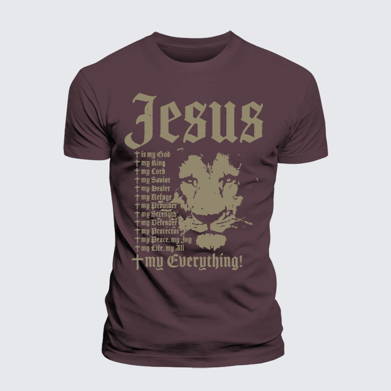 Jesus Is My God King Lord Jesus God Christian Premium Mercerized Cotton Tee