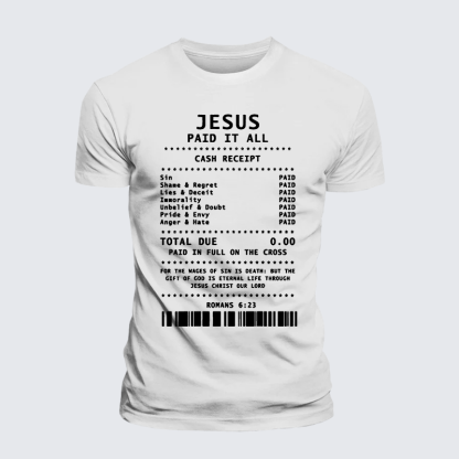 Jesus Paid It All Jesus God Christian Premium Mercerized Cotton Tee