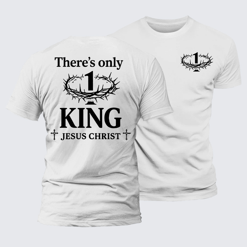 There's Only King Jesus God Christian Premium Mercerized Cotton Tee