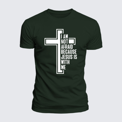 I Am Not Afraid Because Jesus Is With Me Jesus God Christian  – Luxe Mercerized Interlock Cotton Tee