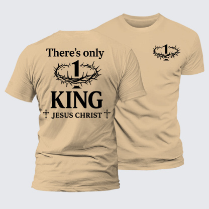 There's Only King Jesus God Christian Premium Mercerized Cotton Tee