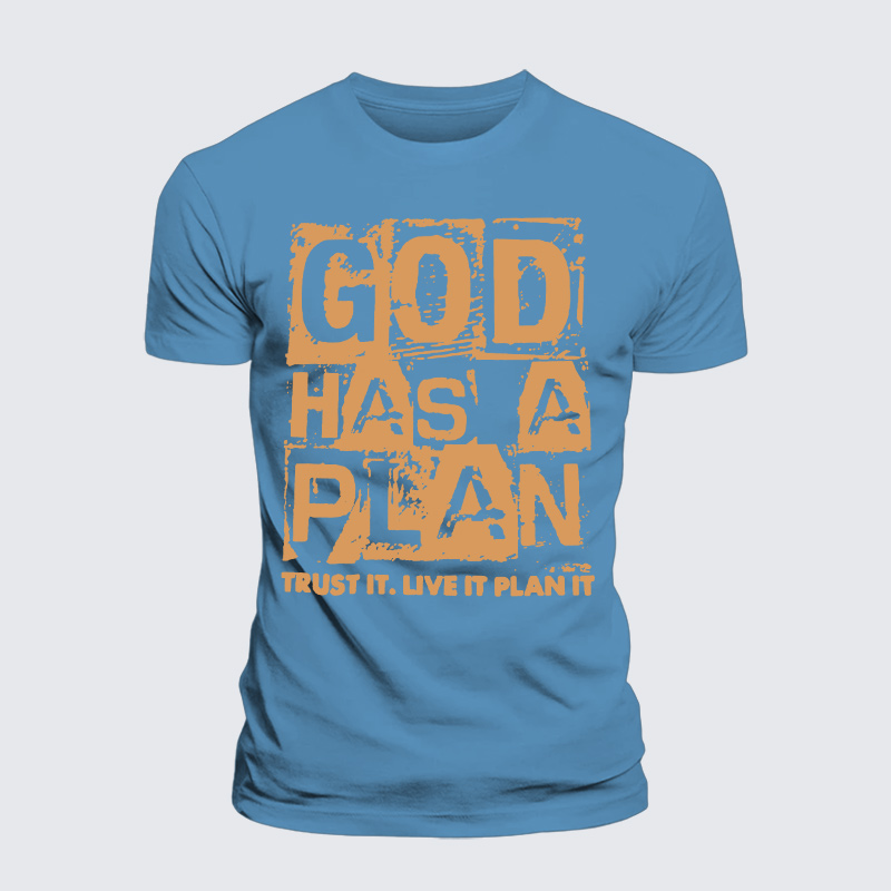 God Has A Plan Jesus God Christian Premium Mercerized Cotton Tee