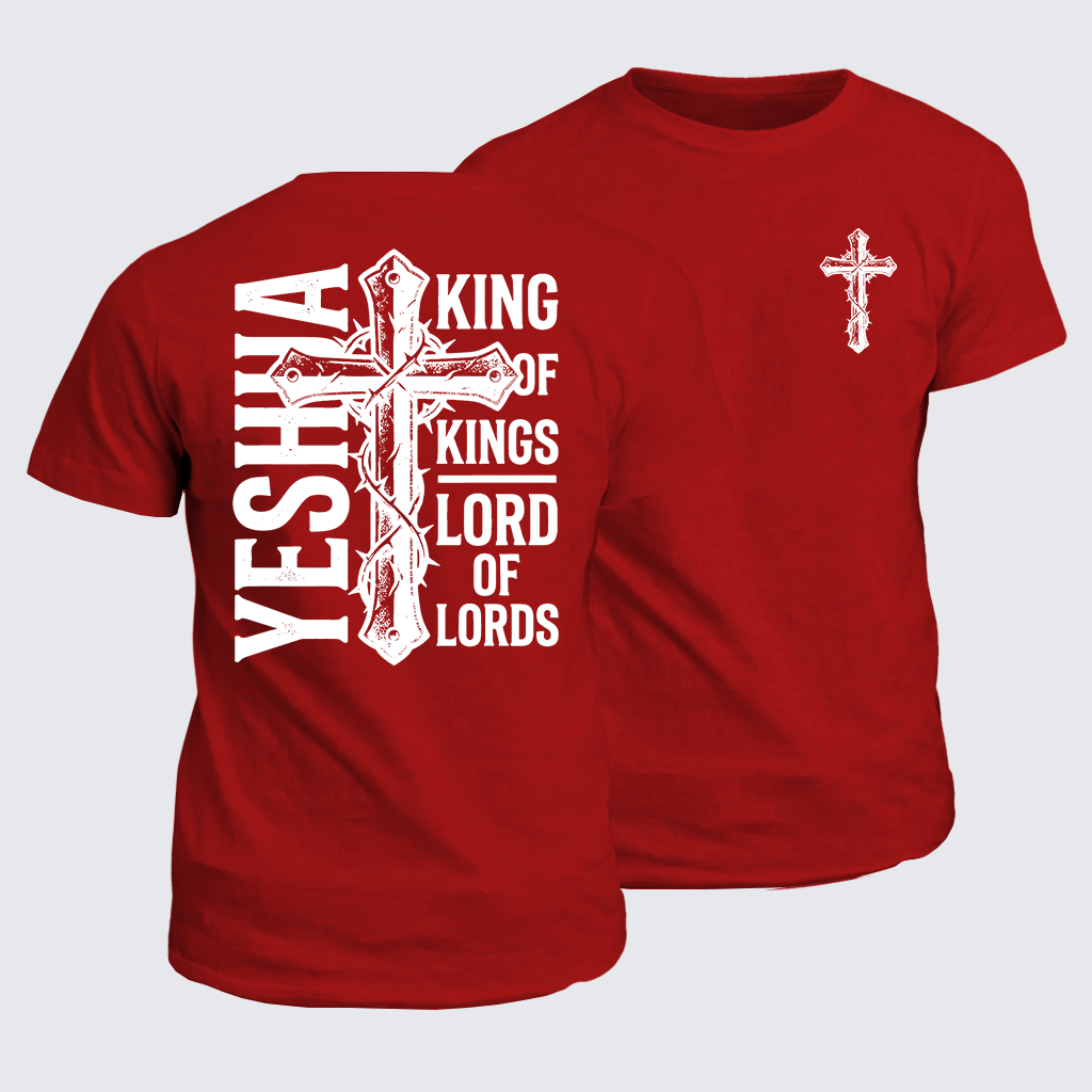 Yeshua King Of Kings Lord Of Lords Jesus God Christian Cotton T-Shirt