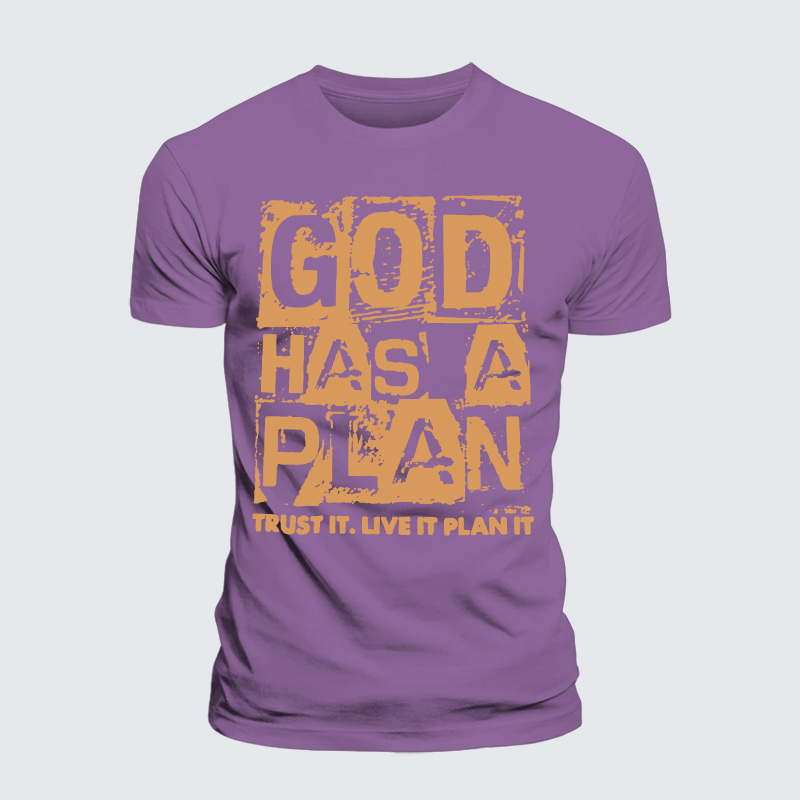 God Has A Plan Jesus God Christian Premium Mercerized Cotton Tee