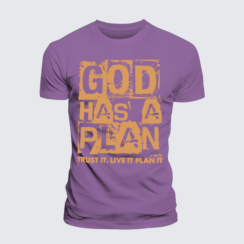 God Has A Plan Jesus God Christian Premium Mercerized Cotton Tee