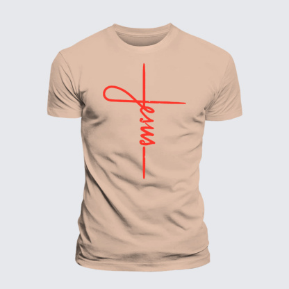 Jesus Cross Jesus God Christian Premium Mercerized Cotton Tee