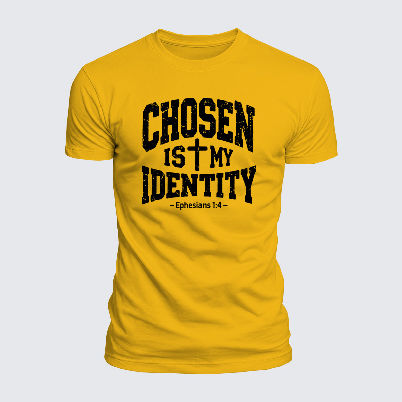 Chosen Is My Identity Jesus God Christian  – Luxe Mercerized Interlock Cotton Tee