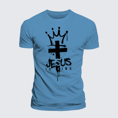 Jesus Is King Jesus God Christian Premium Mercerized Cotton Tee