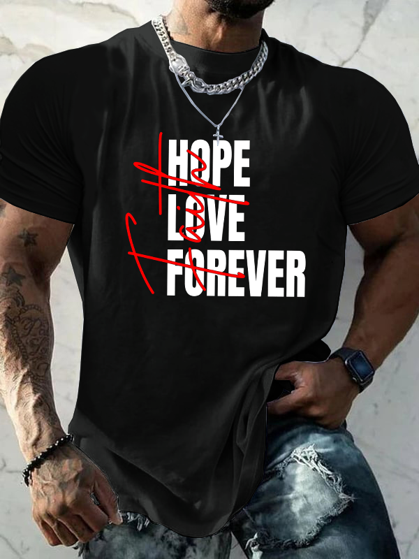 Faith Hope Love Forever Jesus God Christian Cotton T-Shirt