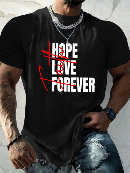 Faith Hope Love Forever Jesus God Christian Cotton T-Shirt