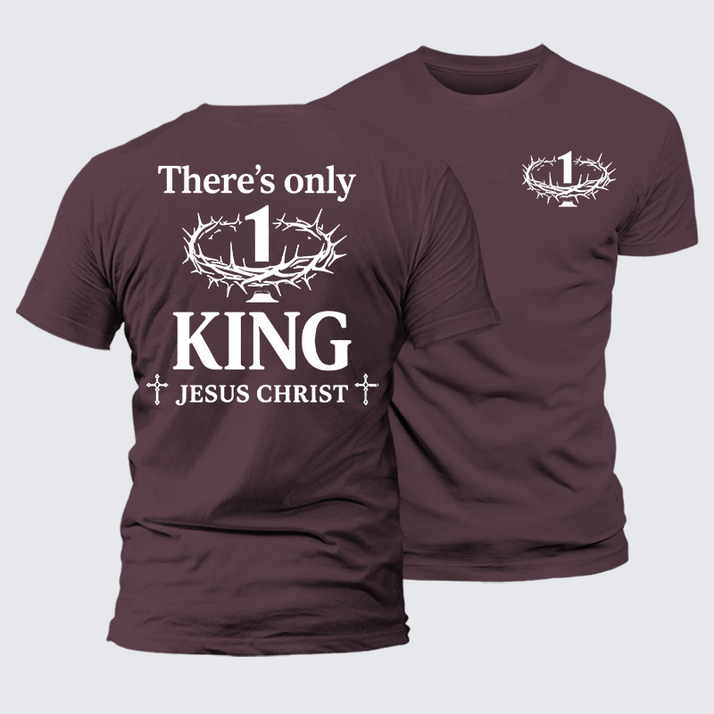 There's Only King Jesus God Christian Premium Mercerized Cotton Tee