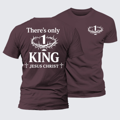 There's Only King Jesus God Christian Premium Mercerized Cotton Tee