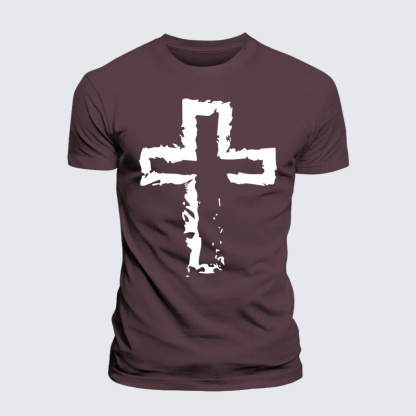 Cross Religious Jesus God Christian Premium Mercerized Cotton Tee