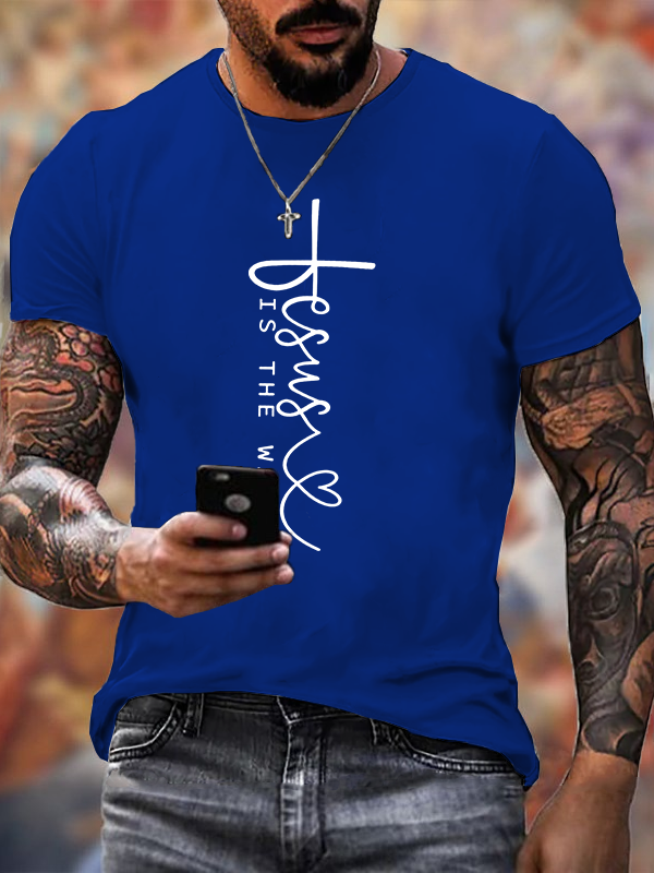 Jesus Is The Way Jesus God Christian Cotton T-Shirt