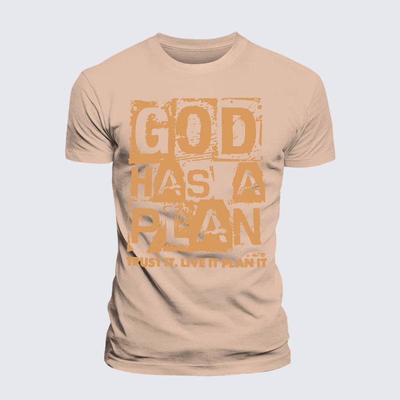 God Has A Plan Jesus God Christian Premium Mercerized Cotton Tee