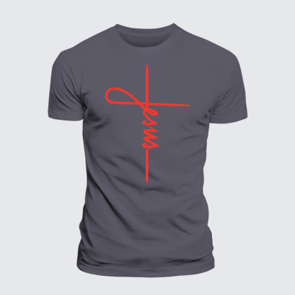 Jesus Cross Jesus God Christian Premium Mercerized Cotton Tee