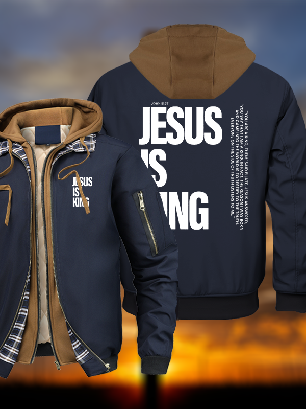 Jesus Is King Warm Hooded Bomber Jacket