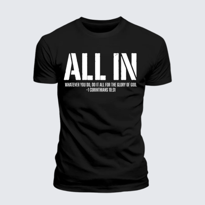 All In 1 Corinthians 10:31 Jesus God Christian Premium Mercerized Cotton Tee