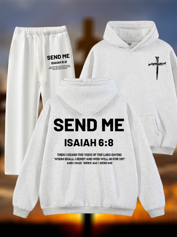 Send Me Jesus God Christian Plush Fleece-Lined Hoodie Set