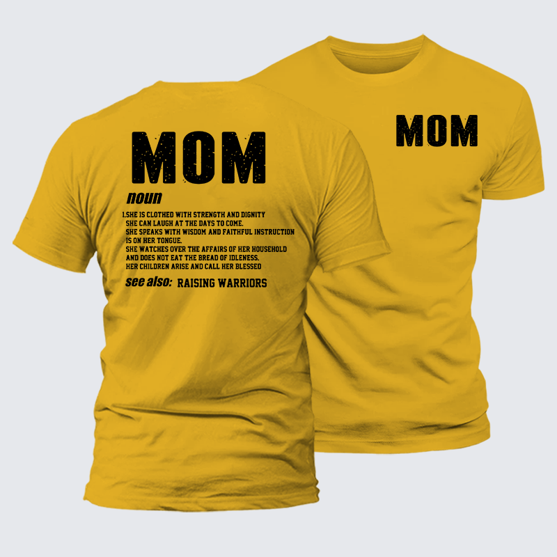 Mom Raising Warriors Jesus God Christian Premium Mercerized Cotton Tee