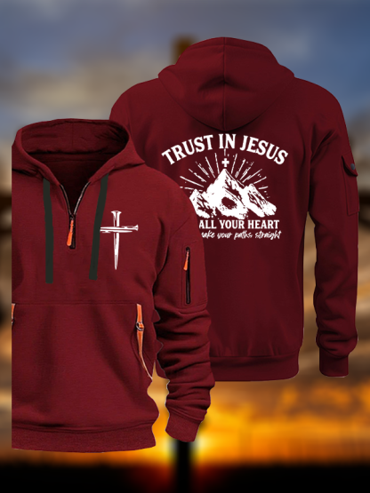 Trust In Jesus With All Your Heart Jesus God Christian Zipper Hoodies