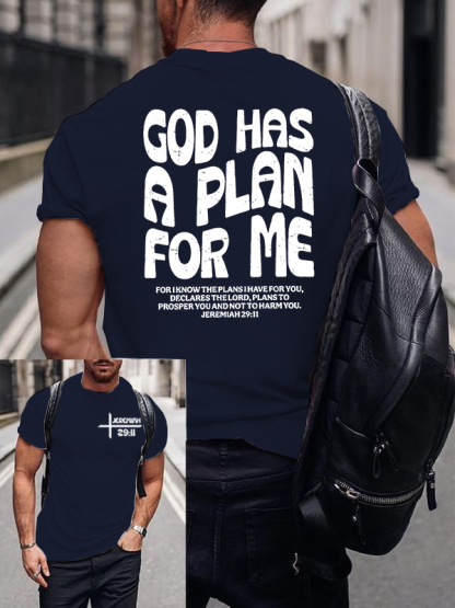 God Has A Plan Jesus God Christian Cotton T-Shirt