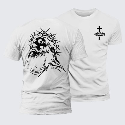 Vintage Crown of Thorns  Jesus God Christian Premium Mercerized Cotton Tee