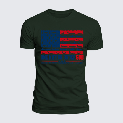 Luxe Mercerized Cotton Tee - One Nation Under God – Psalm 33:12