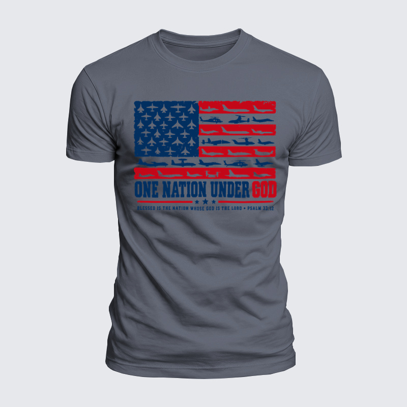 Luxe Mercerized Cotton Tee - One Nation Under God – Psalm 33:12