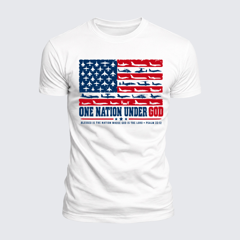 Luxe Mercerized Cotton Tee - One Nation Under God – Psalm 33:12
