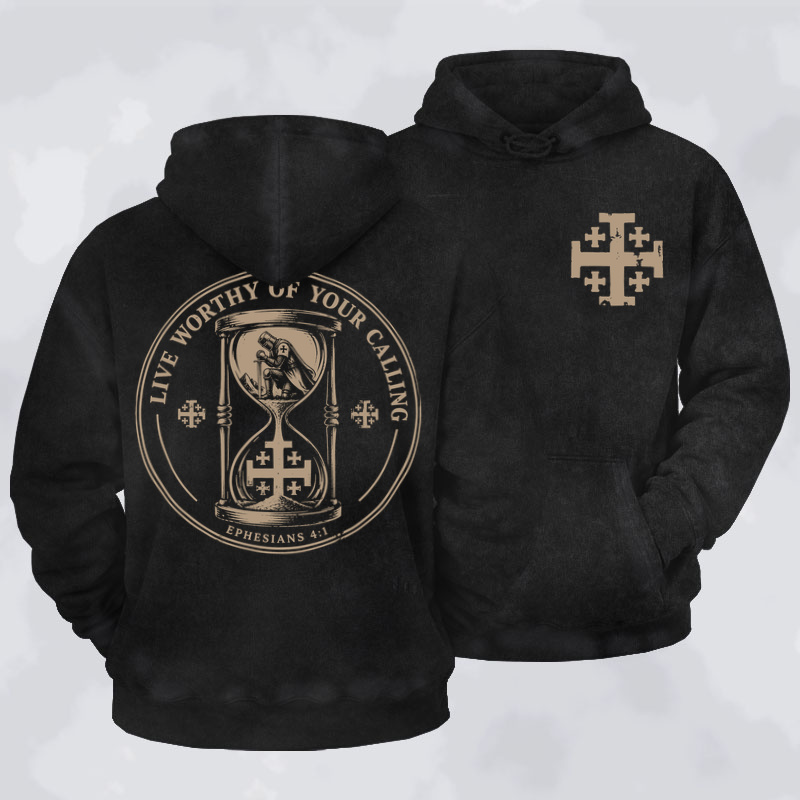 Washed Hoodie - Live Worthy of Your Calling