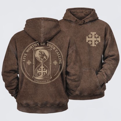 Washed Hoodie - Live Worthy of Your Calling