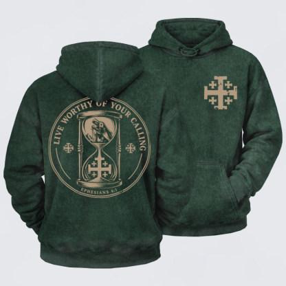 Washed Hoodie - Live Worthy of Your Calling
