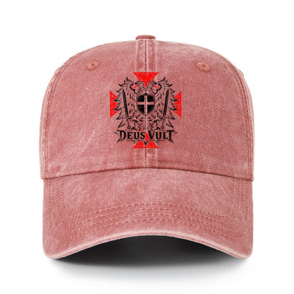 Heritage Washed Cap -Deus Vult – Medieval Christian Double-Headed Eagle