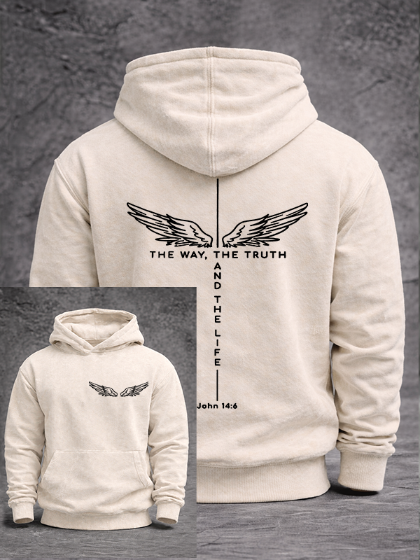 The Way The Truth The Life Jesus God Christian Washed Hoodie