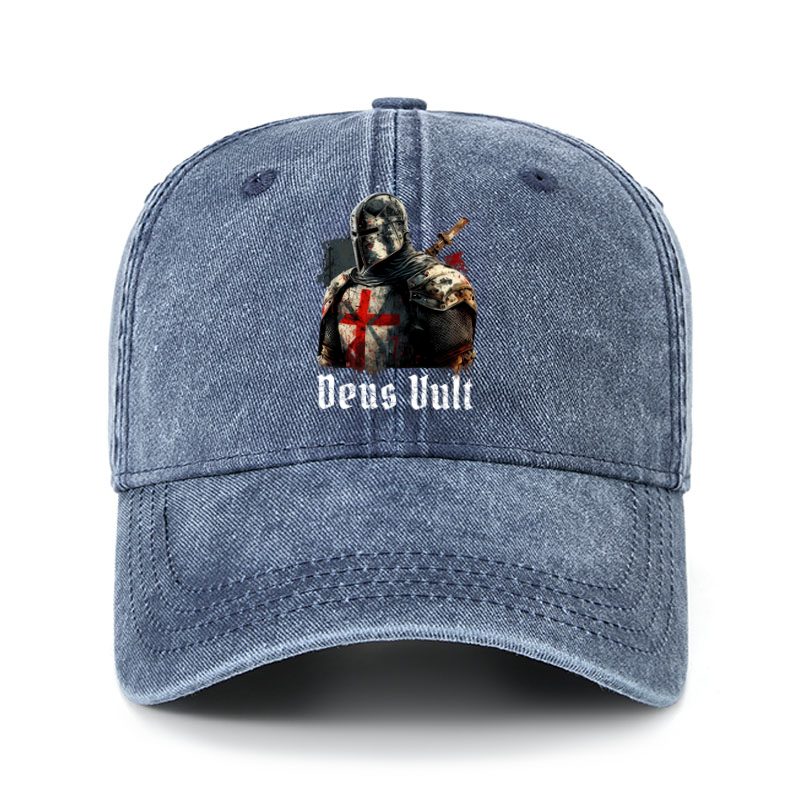 Heritage Washed Cap - Deus Vult - Navy (front)